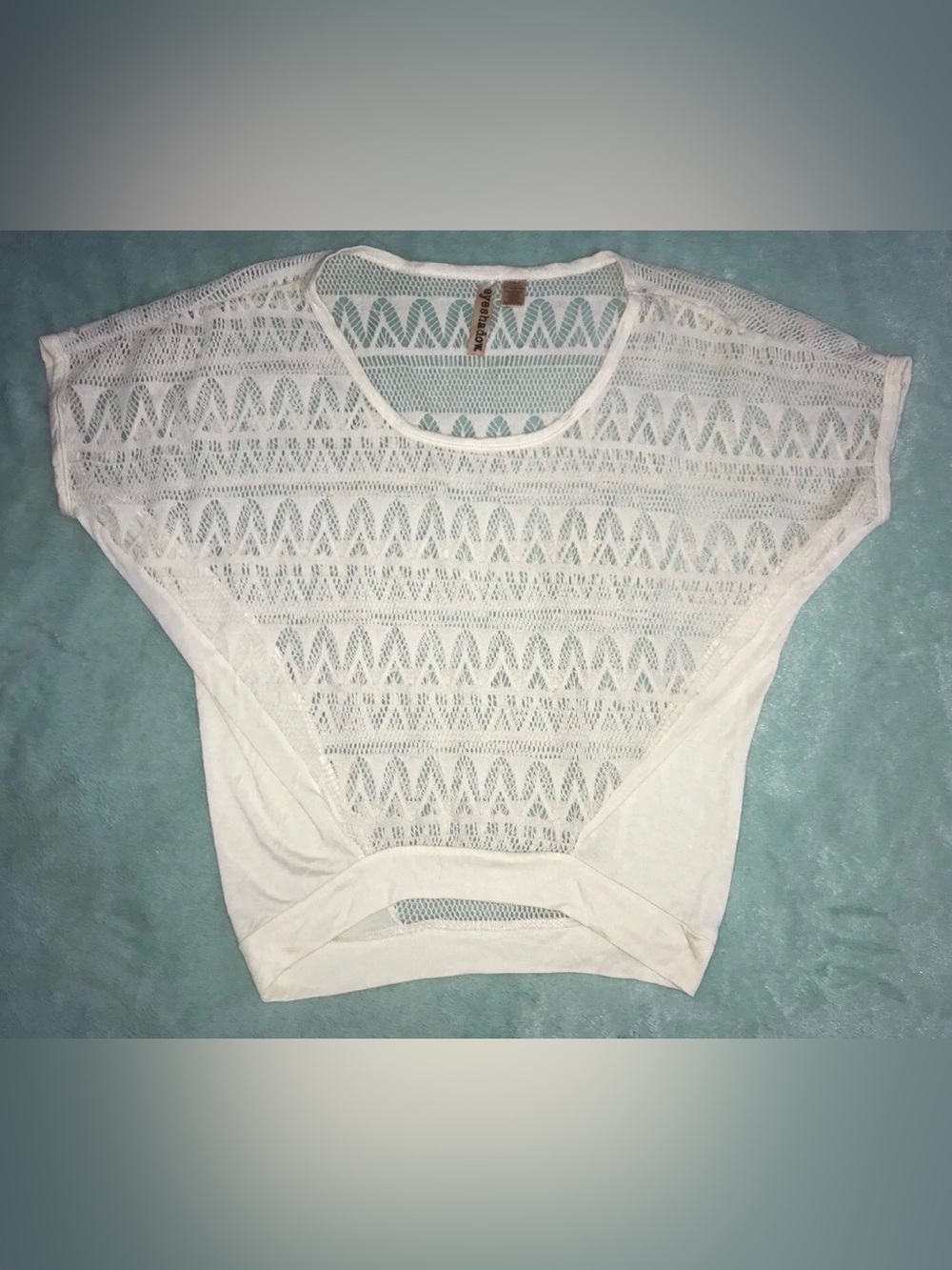 Eyeshadow Off White Crochet Top Small S Cute Work